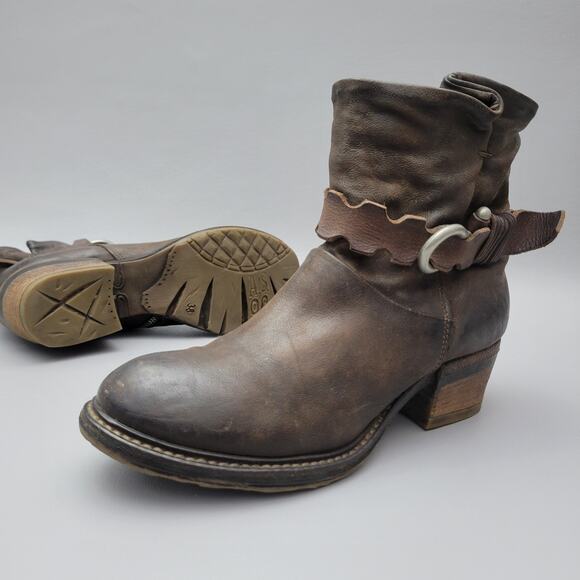 A.S.98 Airstep Biker Leather Italian Zipper Boho Brown Boot 8 US 38 EU - Picture 12 of 12